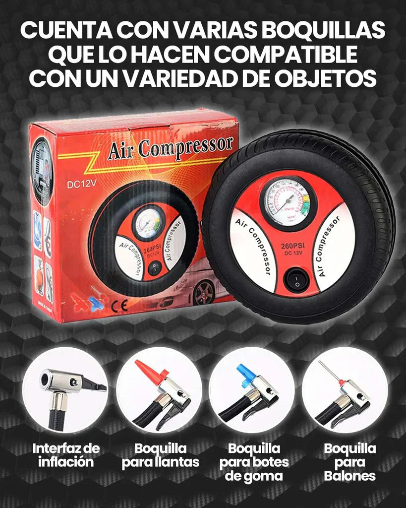 AirGuard™ Inflador De Llantas Compresor Carro Portátil 12v / 260 Psi +ENVIO GRATIS 🚚